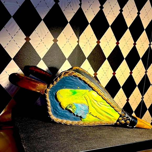 Vintage Bellows Hand-Carved & Painted Fisherman – Nautical Decor - Picture 9 of 9